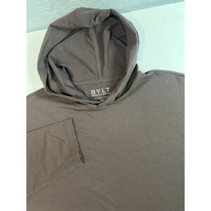 BYLT Premium Basics Signature Hoodie Mens XXL Long Sleeve Pullover Brown Active